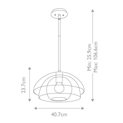 Quintiesse - Φωτιστικό σε ράβδο LOTUS 1xE27/60W/230V, Ø 40,7 εκ., χρυσό