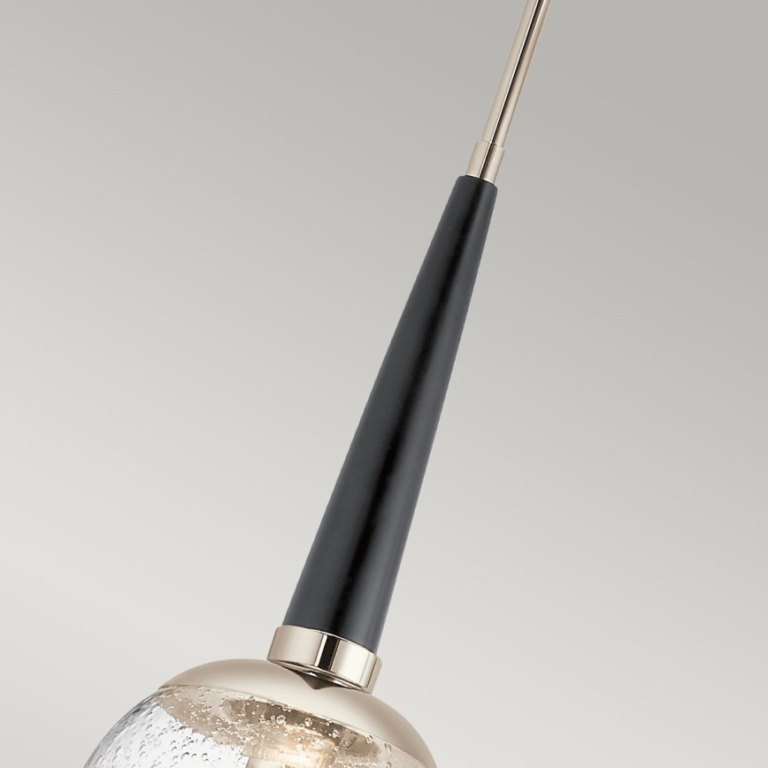 Quintiesse - Φωτιστικό οροφής με ράβδο MARILYN 1xE27/60W/230V διάμ. 19,5 εκ. γυαλιστερό χρώμιο/μαύρο