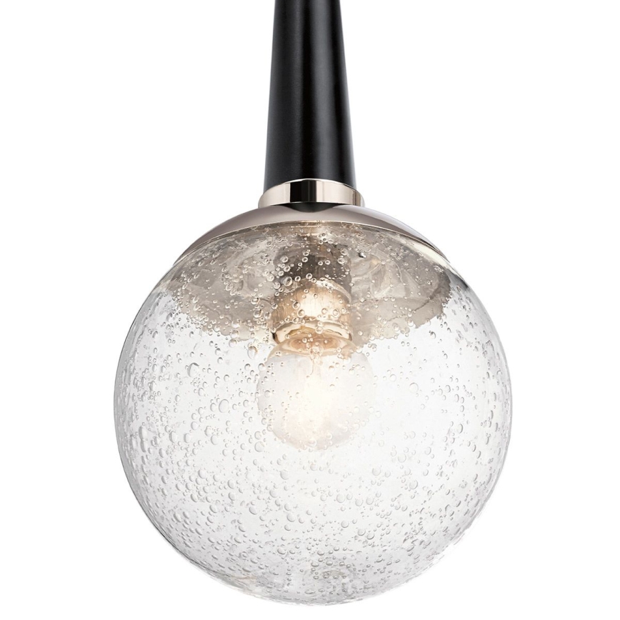 Quintiesse - Φωτιστικό οροφής με ράβδο MARILYN 1xE27/60W/230V διάμ. 19,5 εκ. γυαλιστερό χρώμιο/μαύρο
