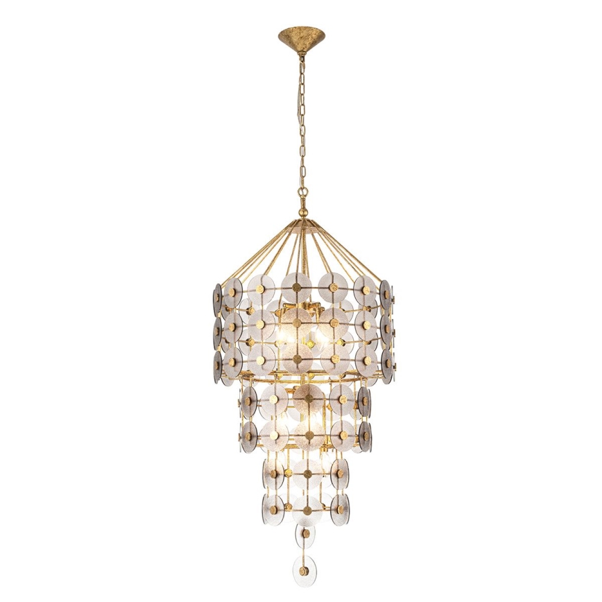 Quintiesse - Πολυέλαιος με αλυσίδα MERIDIAN 9xE14/40W/230V διάμ. 57,2 cm χρυσός