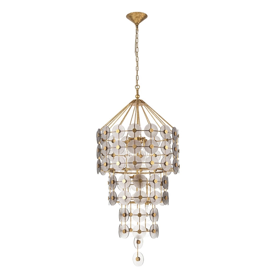 Quintiesse - Πολυέλαιος με αλυσίδα MERIDIAN 9xE14/40W/230V διάμ. 57,2 cm χρυσός