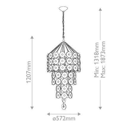 Quintiesse - Πολυέλαιος με αλυσίδα MERIDIAN 9xE14/40W/230V διάμ. 57,2 cm χρυσός