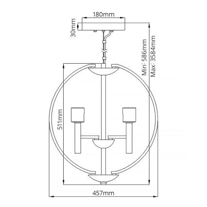 Quintiesse - LED κρεμαστό φωτιστικό σε καλώδιο MONDO 3xG9/3W/230V Ø 45,7 cm γυαλιστερό χρώμιο