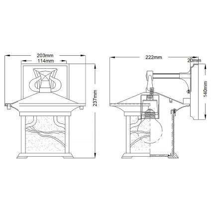 Quintiesse - Υπαίθριο επιτοίχιο φωτιστικό MORRIS M 1xE27/60W/230V IP44 μπρονζέ