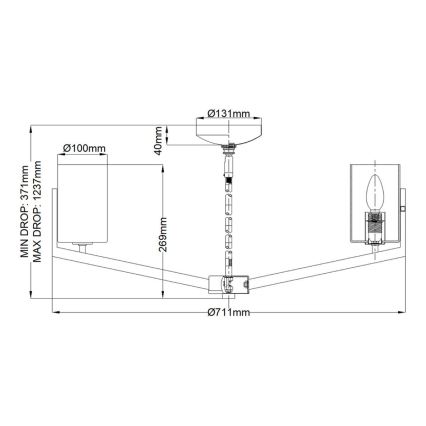 Quintiesse - Πολυέλαιος σε ράβδο NYE 6xE14/40W/230V διάμ. 71,1 cm ματ χρώμιο