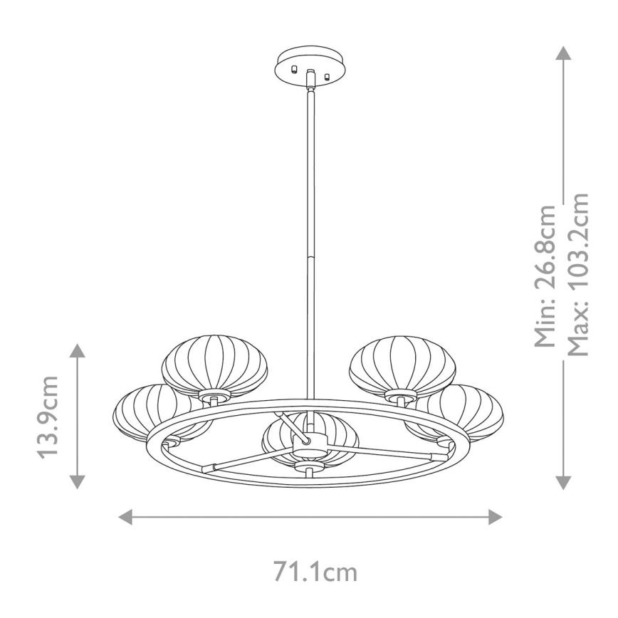 Quintiesse - LED πολυέλαιος μπάνιου σε ράβδο PIM 5xG9/3W/230V Ø 71,1 cm IP44 χρυσός