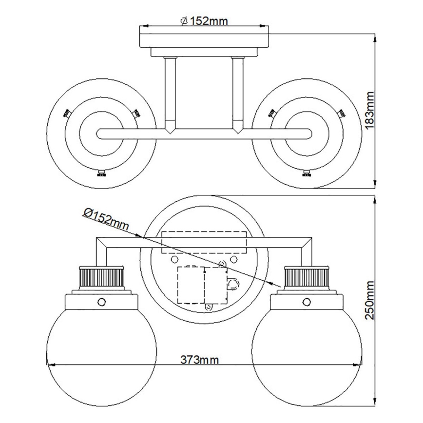 Quintiesse - Επιτοίχιο φωτιστικό μπάνιου POPPY 2xE27/60W/230V IP44 χρυσό