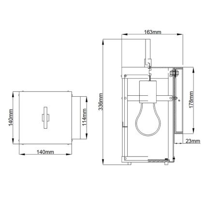 Quintiesse - Εξωτερικό επιτοίχιο φωτιστικό PORTER S 1xE27/60W/230V IP44 μαύρο