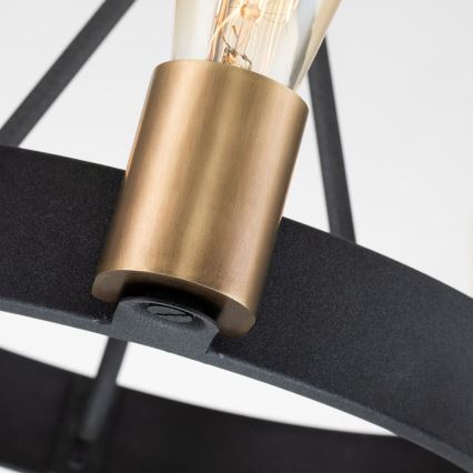 Quintiesse - Φωτιστικό οροφής με ράβδο SILAS 3xE27/60W/230V Ø 42,2 cm μαύρο/χρυσό