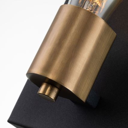 Quintiesse - Επιτοίχιο φωτιστικό SILAS 1xE27/60W/230V μαύρο/χρυσό