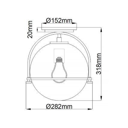 Quintiesse - Φωτιστικό οροφής SOMERSET 1xE27/60W/230V, διάμ. 28,2 εκ., ματ χρώμιο
