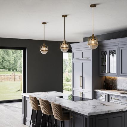 Quintiesse - Εξωτερικό φωτιστικό σε στύλο TRIOCENT 1xE27/40W/230V, διάμετρος 24 εκ., IP44, μπρονζέ