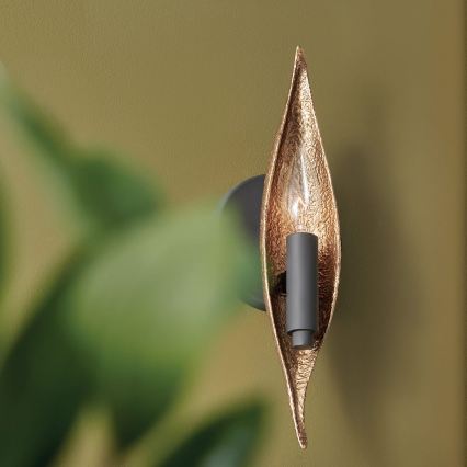 Quintiesse - Επιτοίχιο φωτιστικό WILLOW 1xE14/40W/230V χρυσό/μαύρο