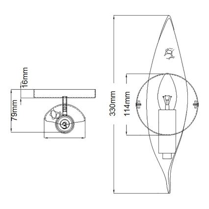 Quintiesse - Επιτοίχιο φωτιστικό WILLOW 1xE14/40W/230V χρυσό/μαύρο
