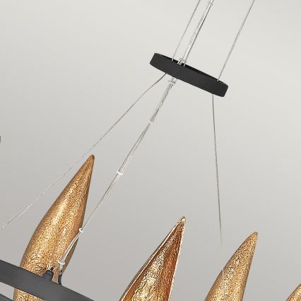 Quintiesse - Κρεμαστό φωτιστικό WILLOW με καλώδιο 6xE14/40W/230V διάμ. 61 cm χρυσό/μαύρο