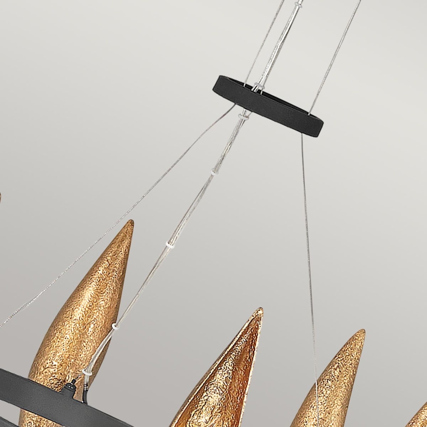 Quintiesse - Κρεμαστό φωτιστικό WILLOW με καλώδιο 6xE14/40W/230V διάμ. 61 cm χρυσό/μαύρο