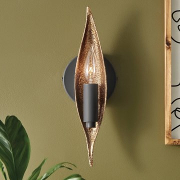 Quintiesse - Επιτοίχιο φωτιστικό WILLOW 1xE14/40W/230V χρυσό/μαύρο