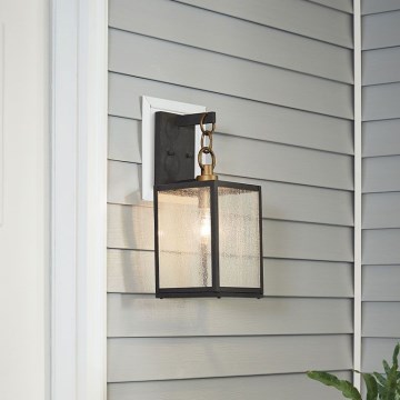 Quintiesse - Επιτοίχιο φωτιστικό εξωτερικού χώρου LAHDEN M 1xE27/60W/230V IP44 μαύρο/χρυσό