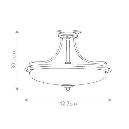 Quoizel - Πλαφονιέρα οροφής GRIFFIN 3xE27/100W/230V