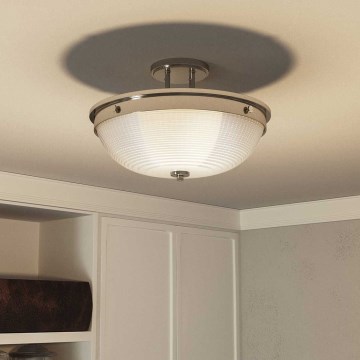 Quoizel - Πλαφονιέρα οροφής MANTLE 2xE27/60W/230V γυαλιστερό χρώμιο