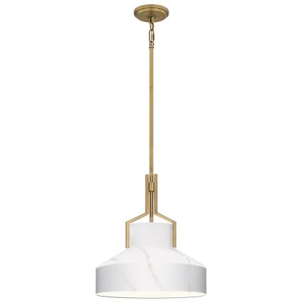Quoizel - Φωτιστικό οροφής σε ράβδο BRECKEN 2xE27/60W/230V χρυσό/μαρμάρινο ντεκόρ