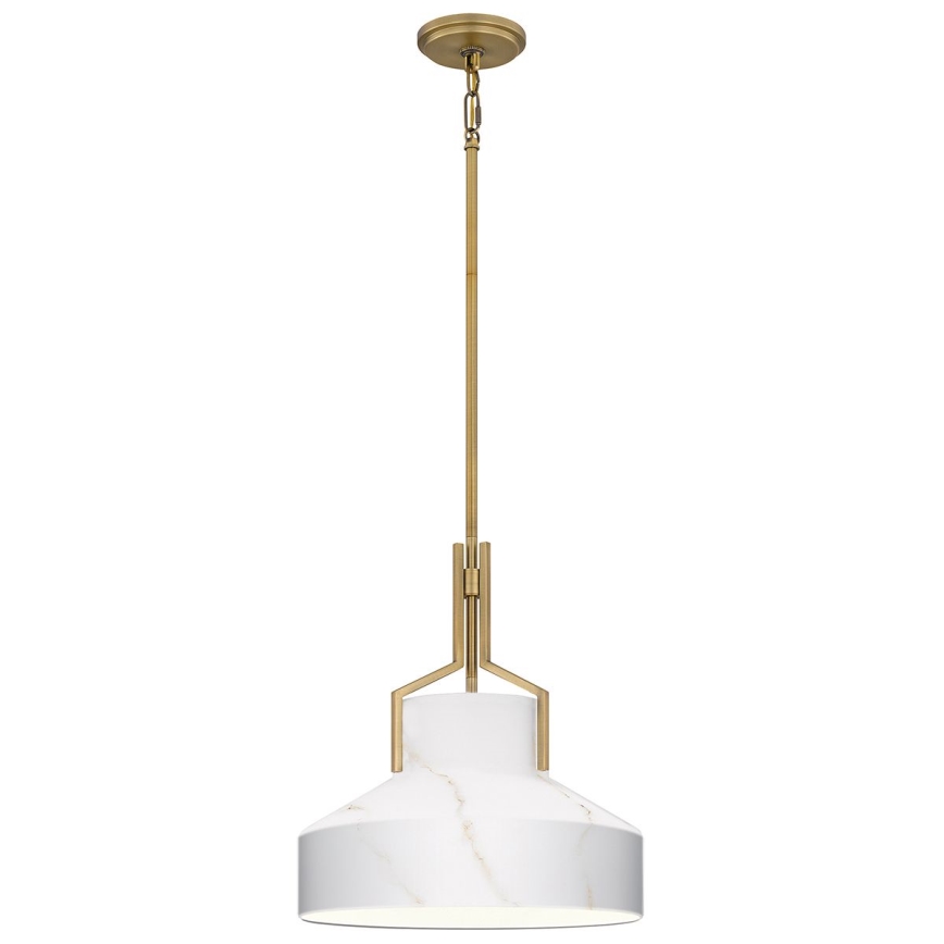 Quoizel - Φωτιστικό οροφής σε ράβδο BRECKEN 2xE27/60W/230V χρυσό/μαρμάρινο ντεκόρ