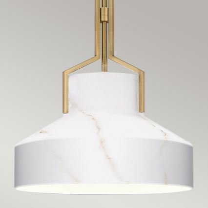 Quoizel - Φωτιστικό οροφής σε ράβδο BRECKEN 2xE27/60W/230V χρυσό/μαρμάρινο ντεκόρ