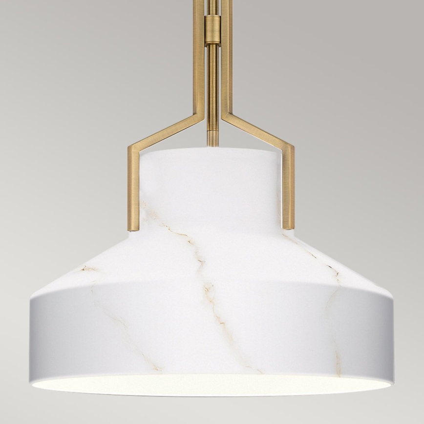 Quoizel - Φωτιστικό οροφής σε ράβδο BRECKEN 2xE27/60W/230V χρυσό/μαρμάρινο ντεκόρ