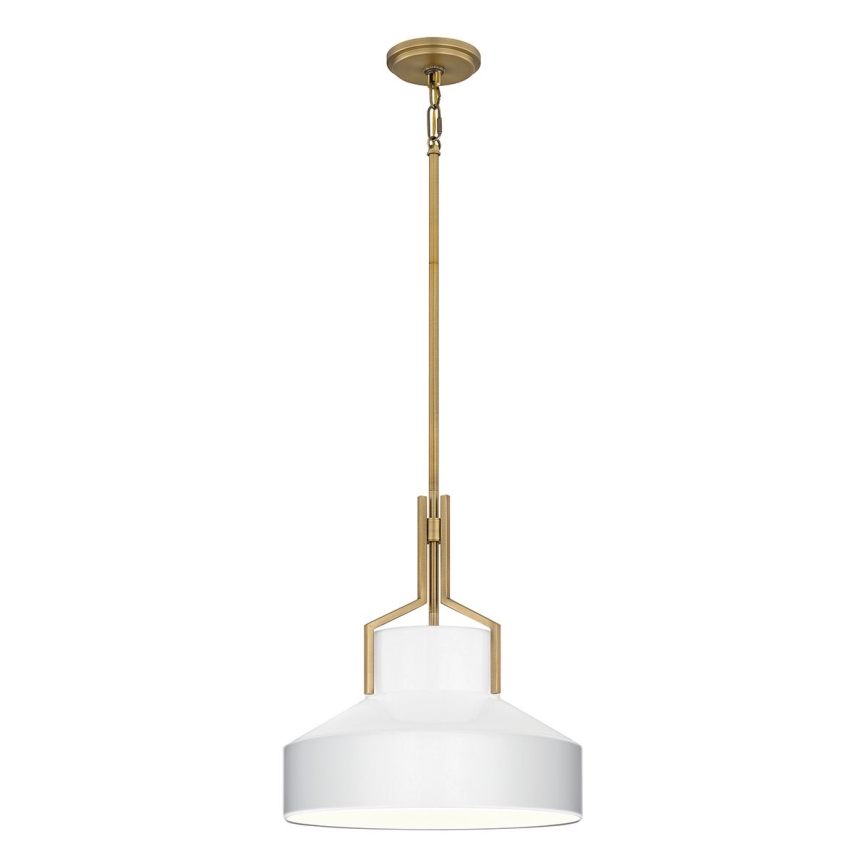 Quoizel - Φωτιστικό οροφής σε ράβδο BRECKEN 2xE27/60W/230V χρυσό/λευκό