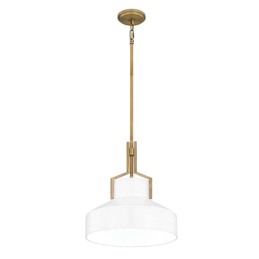Quoizel - Φωτιστικό οροφής σε ράβδο BRECKEN 2xE27/60W/230V χρυσό/λευκό