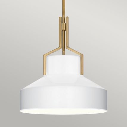 Quoizel - Φωτιστικό οροφής σε ράβδο BRECKEN 2xE27/60W/230V χρυσό/λευκό