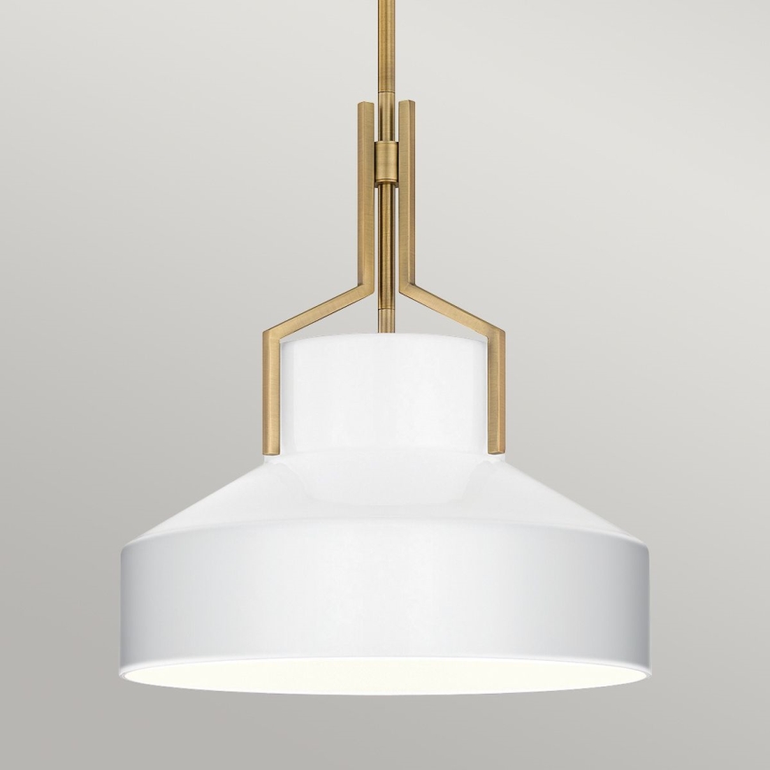 Quoizel - Φωτιστικό οροφής σε ράβδο BRECKEN 2xE27/60W/230V χρυσό/λευκό
