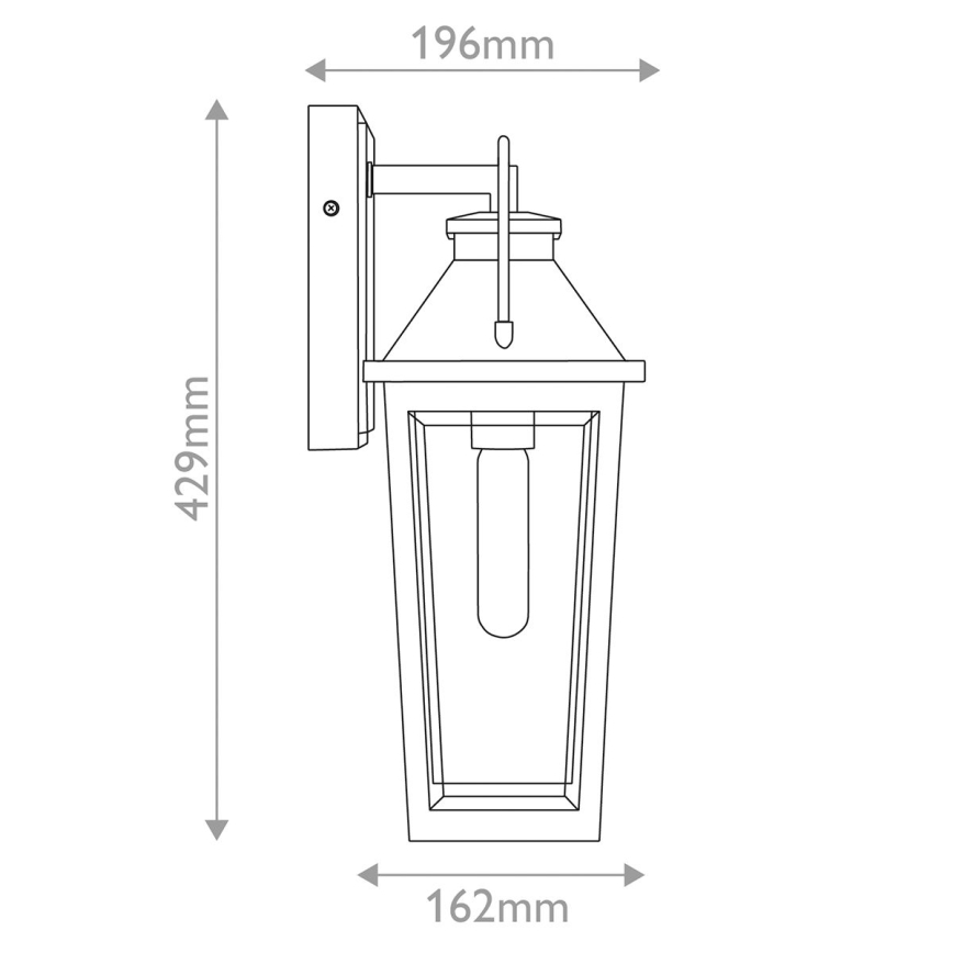 Quoizel - Εξωτερικό επιτοίχιο φωτιστικό BUCKLEY M 1xE27/40W/230V IP44 μαύρο