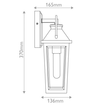 Quoizel - Εξωτερικό επιτοίχιο φωτιστικό BUCKLEY S 1xE27/40W/230V IP44 μαύρο
