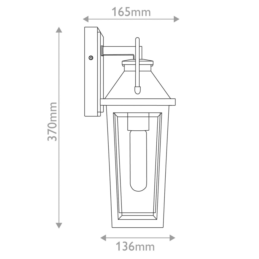 Quoizel - Εξωτερικό επιτοίχιο φωτιστικό BUCKLEY S 1xE27/40W/230V IP44 μαύρο