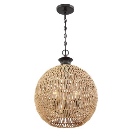 Quoizel - Πολυέλαιος με αλυσίδα CASABLANCA 3xE27/60W/230V καφέ