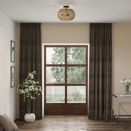 Quoizel - Φωτιστικό οροφής CASABLANCA 3xE27/60W/230V καφέ