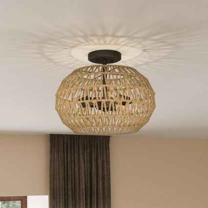 Quoizel - Φωτιστικό οροφής CASABLANCA 3xE27/60W/230V καφέ