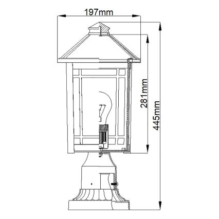 Quoizel - Λάμπα εξωτερικού χώρου CEDAR POINT 1xE27/60W/230V IP44