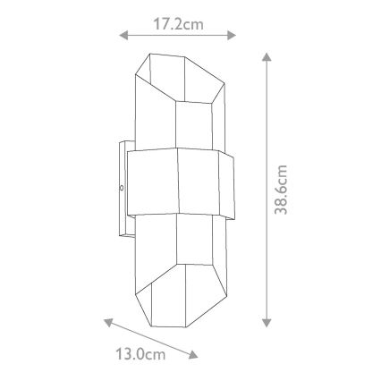 Quoizel - Επιτοίχιο φωτιστικό εξωτερικού χώρου LED CHASM 2xLED/5,5W/230V IP44