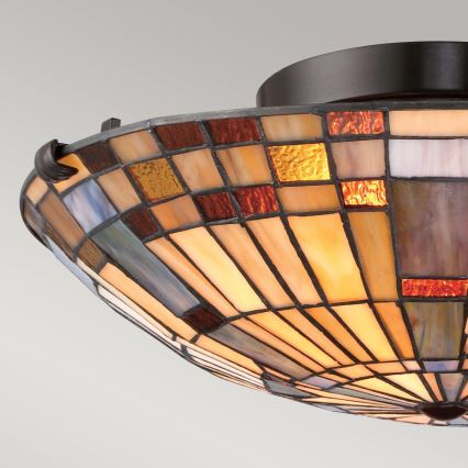 Quoizel - Φωτιστικό οροφής Tiffany INGLENOOK 2xE27/60W/230V, διάμετρος 40,7 cm