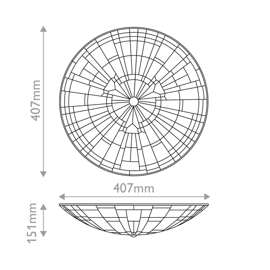 Quoizel - Φωτιστικό οροφής Tiffany INGLENOOK 2xE27/60W/230V, διάμετρος 40,7 cm