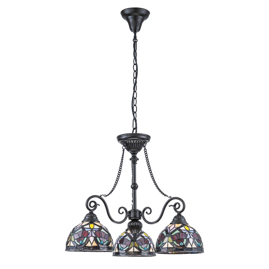 Quoizel - Πολυέλαιος σε αλυσίδα Tiffany LARISSA 3xE27/60W/230V Ø 63,6 cm