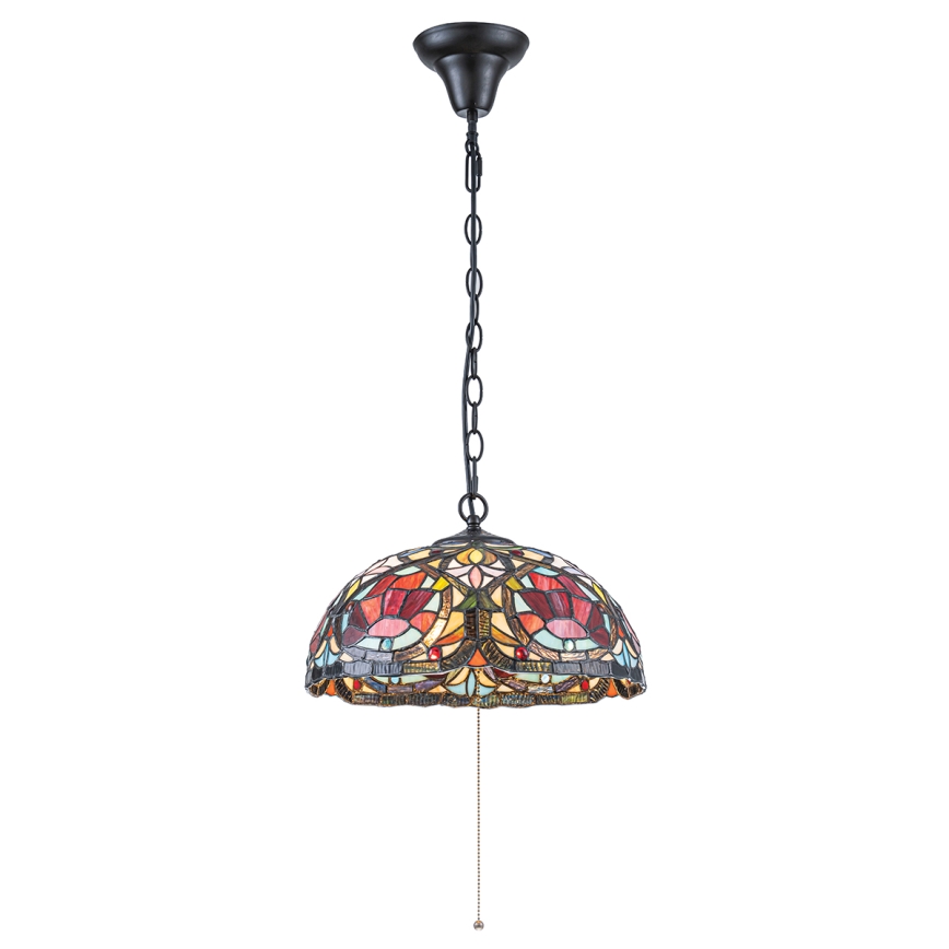 Quoizel - Πολυέλαιος Tiffany LARISSA με αλυσίδα, 3xE27/60W/230V, διάμ. 38,5 cm