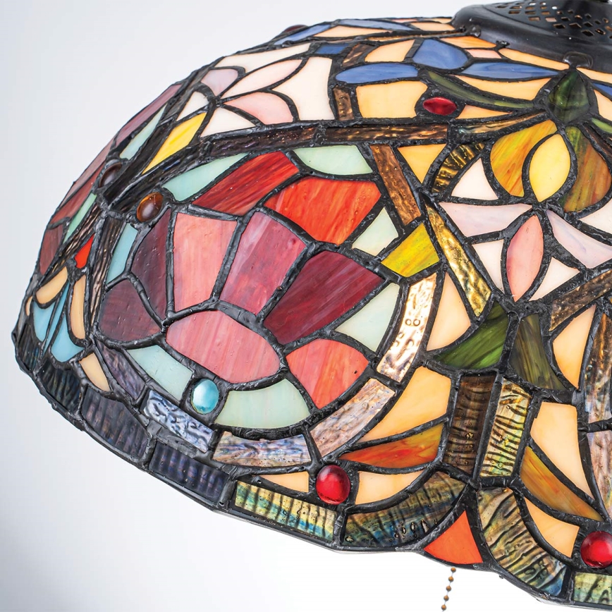 Quoizel - Πολυέλαιος Tiffany LARISSA με αλυσίδα, 3xE27/60W/230V, διάμ. 38,5 cm