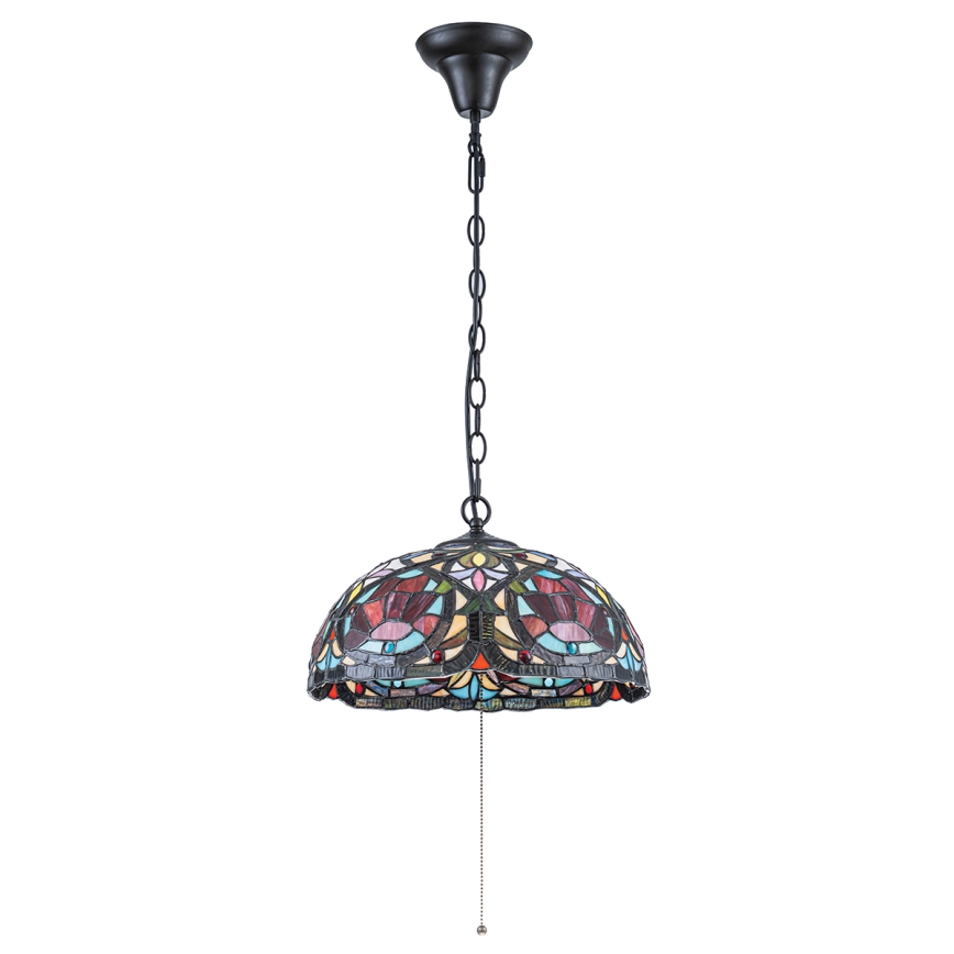 Quoizel - Πολυέλαιος Tiffany LARISSA με αλυσίδα, 3xE27/60W/230V, διάμ. 38,5 cm