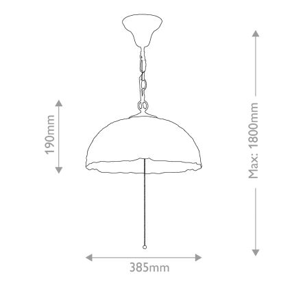 Quoizel - Πολυέλαιος Tiffany LARISSA με αλυσίδα, 3xE27/60W/230V, διάμ. 38,5 cm