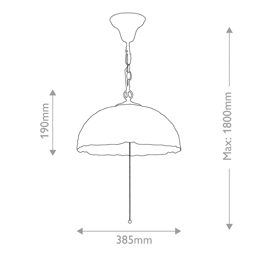 Quoizel - Πολυέλαιος Tiffany LARISSA με αλυσίδα, 3xE27/60W/230V, διάμ. 38,5 cm