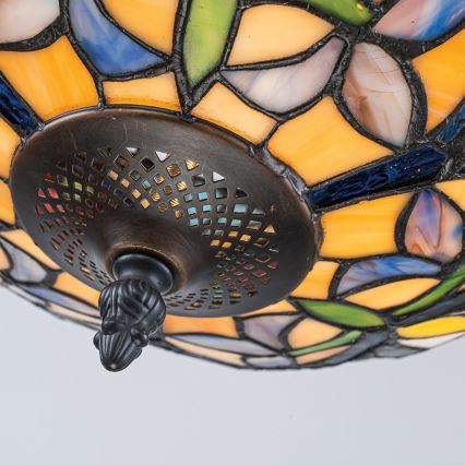 Quoizel - Πλαφονιέρα Tiffany LARISSA 2xE27/60W/230V διάμ. 35 εκ.