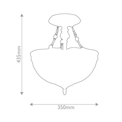 Quoizel - Πλαφονιέρα Tiffany LARISSA 2xE27/60W/230V διάμ. 35 εκ.